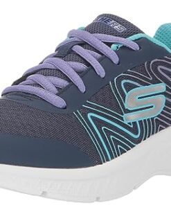 Skechers Kids Girls Microspec Plus Sneaker, Navy/Multi, 13 Little Kid