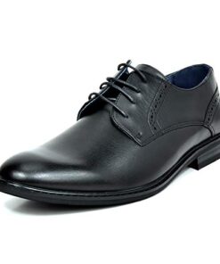 Bruno Marc Mens Leather Lined Dress Shoes, Black – 10.5 (Oxford)