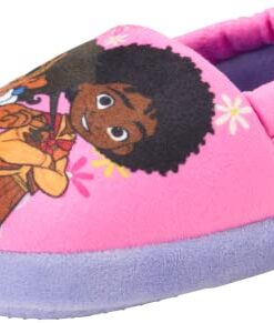 Disney Girls’ Encanto Slippers – Mirabel and Luisa Plush Fuzzy Slippers, Non-Skid Sole (5-12), Size 5/6, Mirabel And Luisa