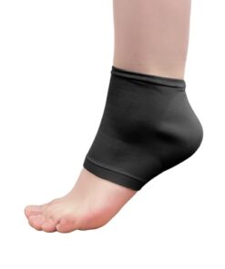 Adorila 2 Pairs Achilles Tendon Heel Protector, Compression Padded Sleeve Socks, Breathable Heel Gel Heel Sleeve for Bursitis Tendonitis Tenderness (Black)