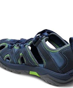 Merrell Hydro Sport Sandal, Navy/Green, 4 Wide US Unisex Big_Kid