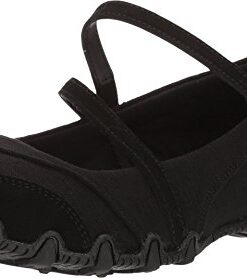 Skechers Women’s Bikers -Fiesta Mary Jane Flat,8 Extra Wide US,black