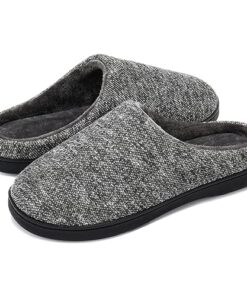 Honalika Mens Slippers with Memory Foam,Breathable Mens House Slippers,Comfy Slip On Slippers for Men Indoor,Non-slip Men’s Bedroom Slippers Size 11-12