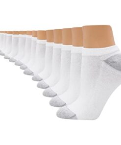 Hanes Women’s Value, Show Soft Moisture-Wicking Socks, Available in 10 and 14-Packs, White-14, 5-9