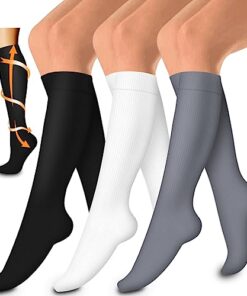 Laite Hebe compression socks,Black+White+Grey,S/M (3 pairs)