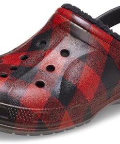 Crocs Unisex Ralen Lined Clogs | Fuzzy Slippers, Buffalo Plaid, Numeric_8 US Men