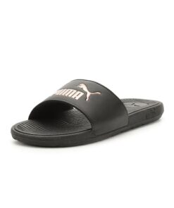 PUMA Women’s COOL CAT 2.0 Slide Sandals, Puma Black-Rose Gold, 6