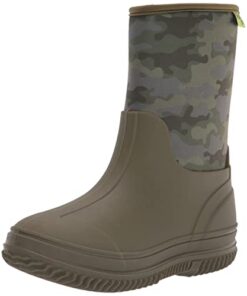 Western Chief Kid’s Freestyle Neoprene Rain Boot, Olive, 3