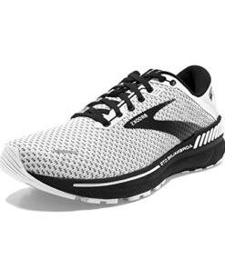 Brooks Women’s Adrenaline GTS 22 Supportive Running Shoe – White/Grey/Black – 9.5 Medium