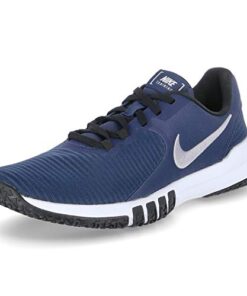 Nike Men’s Flex Control TR4 Cross Trainer, Midnight Navy/Metallic Silver-Black-White, 9.5 Regular US