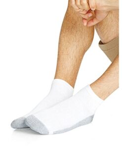 Hanes Men`s Ankle Socks, 186V12,12-Pack, 10-13, White (Shoe Size 6-12)