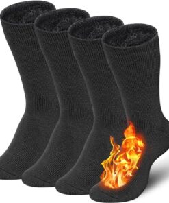 Bymore 2Pairs Thermal Socks for Men,Heated Thick Crew Socks,Warm Winter Socks Insulated Cold Weather