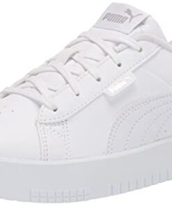 PUMA Jada Sneaker, White White Silver, 5.5 US Unisex Big Kid