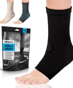 POWERLIX Ankle Brace Compression Support Sleeve for Injury Recovery, Joint Pain and More. Plantar Fasciitis Foot Socks with Arch Support, Eases Swelling, Heel Spurs, Achilles Tendon, Small