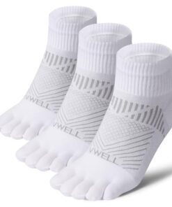 VWELL Toe Socks for Men Women Running COOLMAX Five Finger Socks Ankle Quarter Five Toe Socks Breathable 5 Toe Socks, 3 Pairs