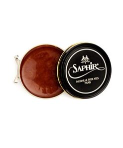 SAPHIR Medaille d’Or Pate De Luxe – Natural Wax Shoe Polish for Leather Shining – 50ml – Cognac