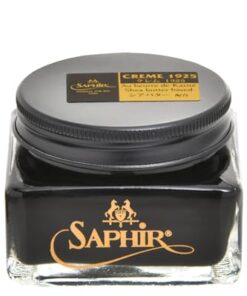 SAPHIR Medaille d’Or Pommadier Cream 75ml – Natural Cream Leather Shoe Polish, Leather Conditioner for Boots, Handbags – Black