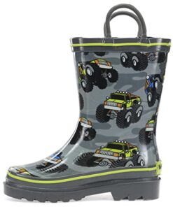 Western Chief Kids boys Waterproof Printed Rain Boot, Monster Crusher, 9-10 M US Toddler