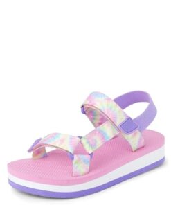 The Children’s Place Girls Sporty Sandal with Adjustable Straps, Tie Dye Multi, 13 Little Kid