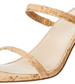 The Drop Women’s Avery Square Toe Two Strap High Heeled Sandal, Cork, 7.5