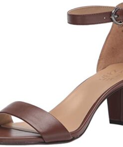 Naturalizer Womens Vera Ankle Strap Block Heel Dress Sandal,Cocoa Brown Leather,6W