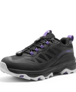 NORTIV 8 Women’s Waterproof Hiking Shoes Quick Laces Outdoors Walking Trekking Camping Tennis Sneakers Black Purple 8 SNHS241W