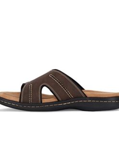 Dockers Men’s Slide Sandal, Dark Brown, 10 Wide