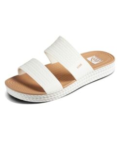 Reef Women’s Water Vista Slide Sandal, White/Tan, 8