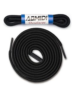 AOMIDI 2 Pair Shoelaces Round Athletic Shoes Lace for Boot Laces Shoelaces and Multiple Shoe Types Replacements(45″ inches (114 cm), Black)