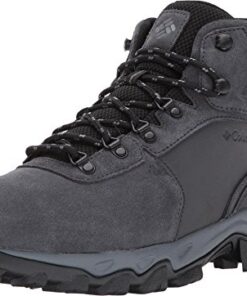 Columbia mens Newton Ridge Plus Ii Suede Waterproof Hiking Boot, Shark/Black, 10.5