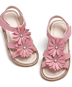 Kiderence Toddler Girls Sandals Little Girls Kids Shoes Girls Pink Sandals Toddler 10