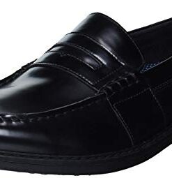 Nunn Bush Men’s Lincoln Classic Penny Loafer Slip-On, Black Polished, 9.5 Wide