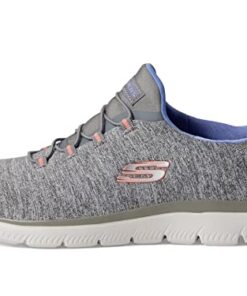 Skechers Women’s Summits-Quick Getaway Sneaker, Grey/Blue GYBL, 8