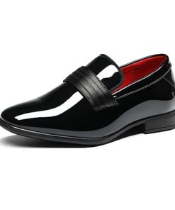 Bruno Marc Boy’s Dress Formal Tuxedo Shoes Slip-on Loafers, Bright Black, Size 4, SBLS2340K