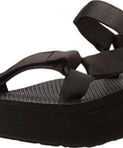 Teva Women’s Flatform Universal Platform Sandal, Black, 8 M US