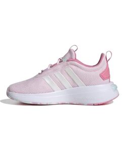 adidas Racer TR 23 Sneaker, Clear Pink/Zero Metallic/Bliss Pink Lace-Up, 1 US Unisex Little Kid