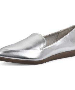 CLIFFS BY WHITE MOUNTAIN Women’s Mint Tailored Loafer Flat, Silver/Metallic, 11 M