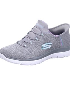 Skechers Women’s Hands Free Slip Ins Summits Dazzling Haze Sneaker, Grey Mint, 11 Wide