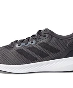 adidas Men’s Run Falcon 3.0 Shoe, Grey/Black/Carbon (Wide), 8