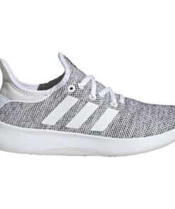 adidas Women’s Cloudfoam Pure Sportswear Sneakers, White/White/Black, 8