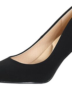 CITYCLASSIFIED Comfort Coen ~ Women’s Medium Heel Extra Cushion Foam Sole Pumps Shoes (8.5, Black Nubuck, Numeric_8_Point_5)