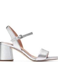 Cole Haan Women’s Josie Block Heel Sandal (65MM) Heeled, Silver, 8.5