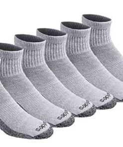 Dickies Men’s Dri-Tech Moisture Control Quarter Socks (6, 12, 18, Grey (6 Pairs), Large