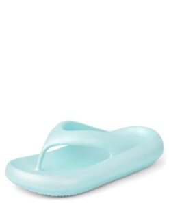 The Children’s Place Girls Everyday Flip Flops, Blue Tie Dye, 3 Big Kid