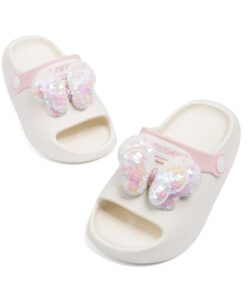 CENCIRILY Baby Girls Boys Cartoon Butterfly Slides Sandals Lightweight Open Toe Non-Slip Slippers Toddler Garden Clogs Kids Outdoor Beach Pool Shower Summer Cute Mules Water Shoes