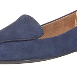 Amazon Essentials Women’s Loafer Flat, Navy Microsuede, 14 Wide