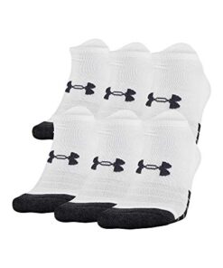 Under Armour Adult Performance Tech No Show Socks, Multipairs, White (6-Pairs), Large