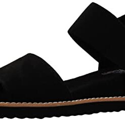 Skechers BOBS Women’s Desert Kiss Sandal, Black/Black, 11 W US