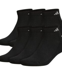 adidas mens Athletic Cushioned (6-pair) Low Cut Sock, Black/Aluminum 2, X-Large US