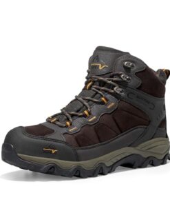 NORTIV 8 Men’s Hiking Boots Waterproof Trekking Outdoor Mid Backpacking Mountaineering Shoes Size 9 M US Brown JS19004M